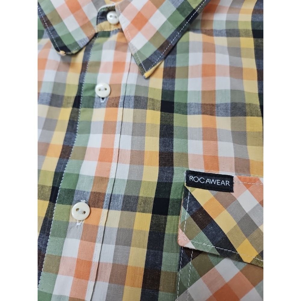 Rocawear Shirt Mens 3XL  Plaid Long Sleeve Button Up Streetwear Retro
